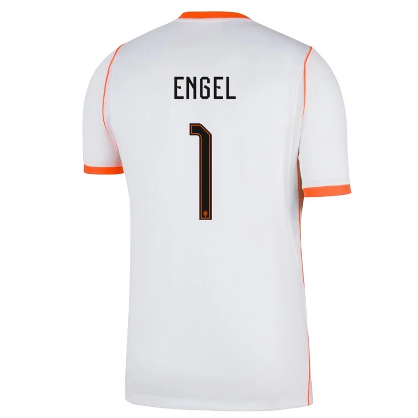 Danxen Niño Camiseta Países Bajos Mark Engel #1 Blanco Naranja 2ª Equipación 26-28 La Camisa
