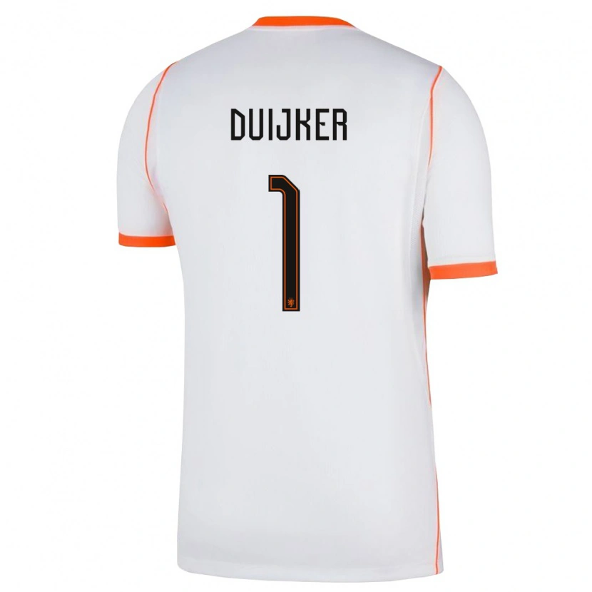 Danxen Niño Camiseta Países Bajos Jaycen Duijker #1 Blanco Naranja 2ª Equipación 26-28 La Camisa