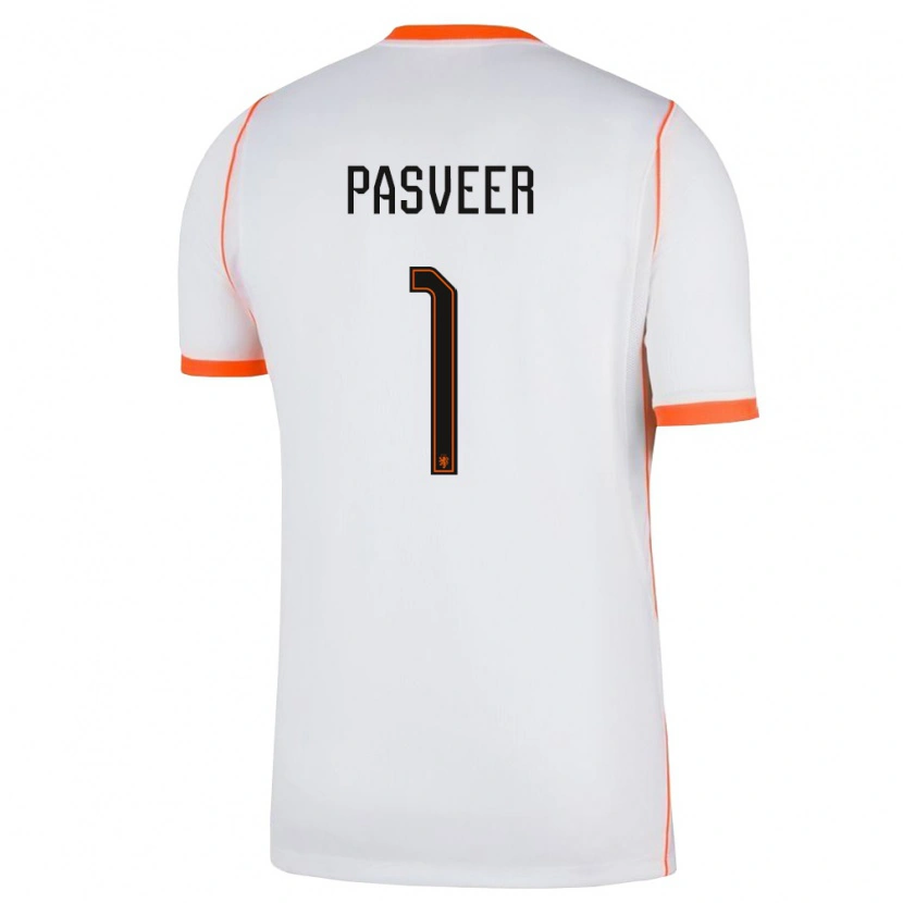 Danxen Niño Camiseta Países Bajos Remko Pasveer #1 Blanco Naranja 2ª Equipación 26-28 La Camisa