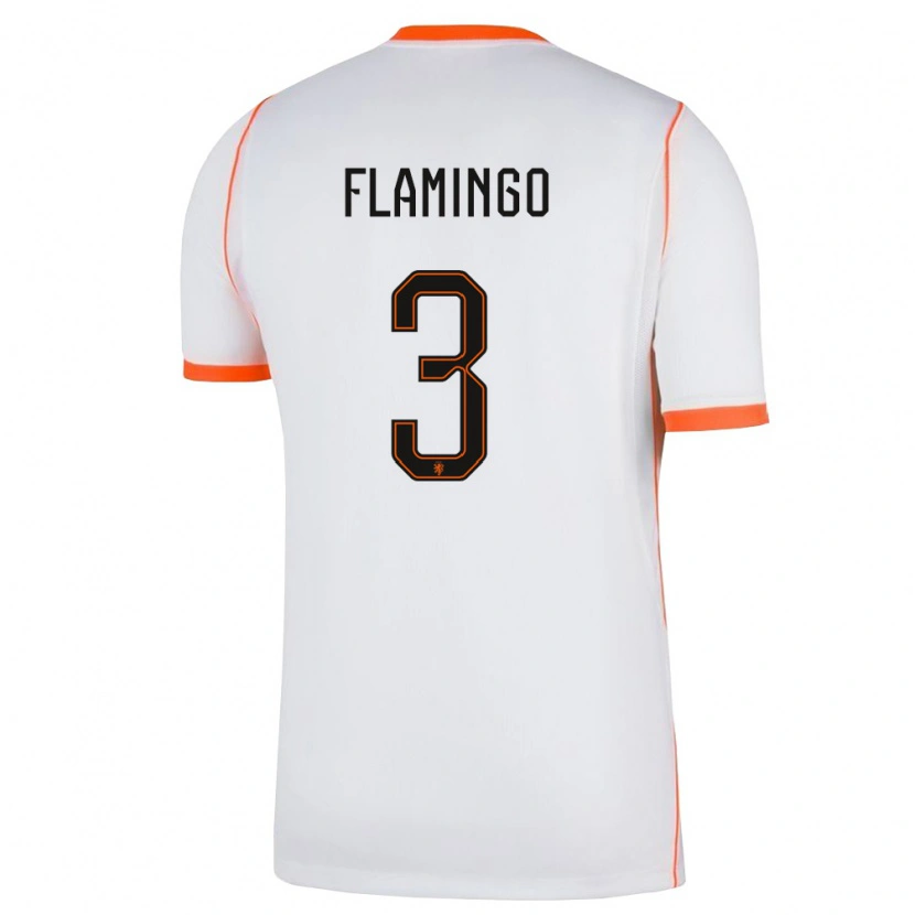 Danxen Niño Camiseta Países Bajos Ryan Flamingo #3 Blanco Naranja 2ª Equipación 26-28 La Camisa