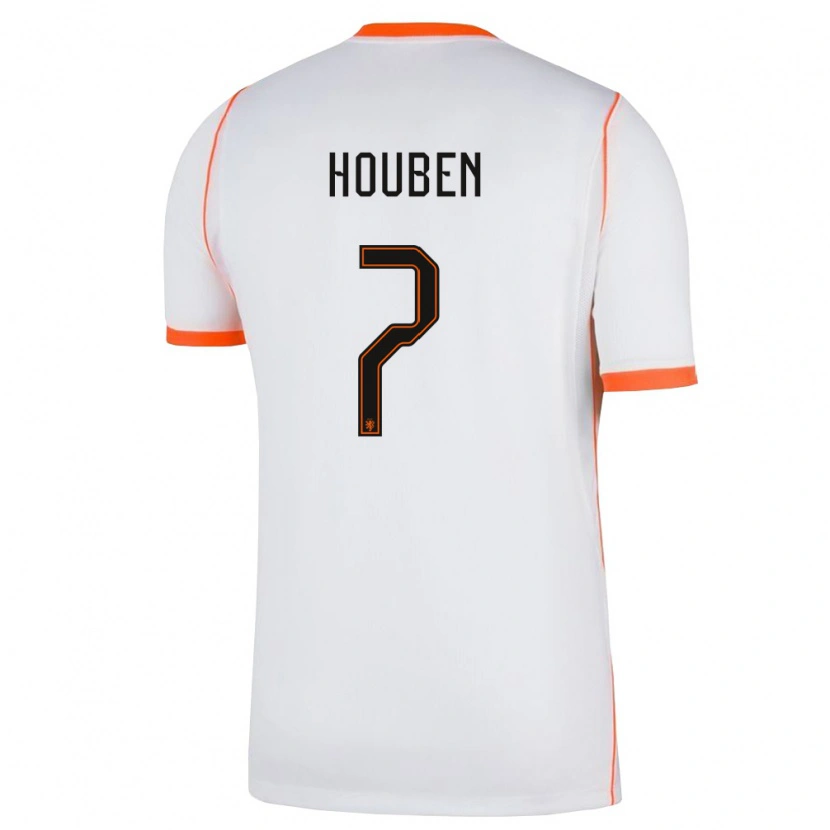 Danxen Niño Camiseta Países Bajos Iggy Houben #7 Blanco Naranja 2ª Equipación 26-28 La Camisa