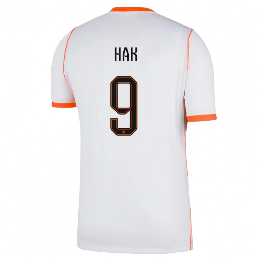Danxen Niño Camiseta Países Bajos Xavi Hak #9 Blanco Naranja 2ª Equipación 26-28 La Camisa