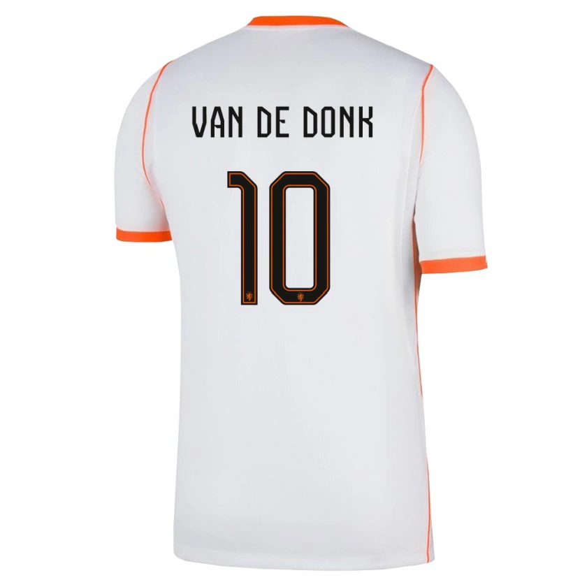 Danxen Niño Camiseta Países Bajos Danielle Van De Donk #10 Blanco Naranja 2ª Equipación 26-28 La Camisa