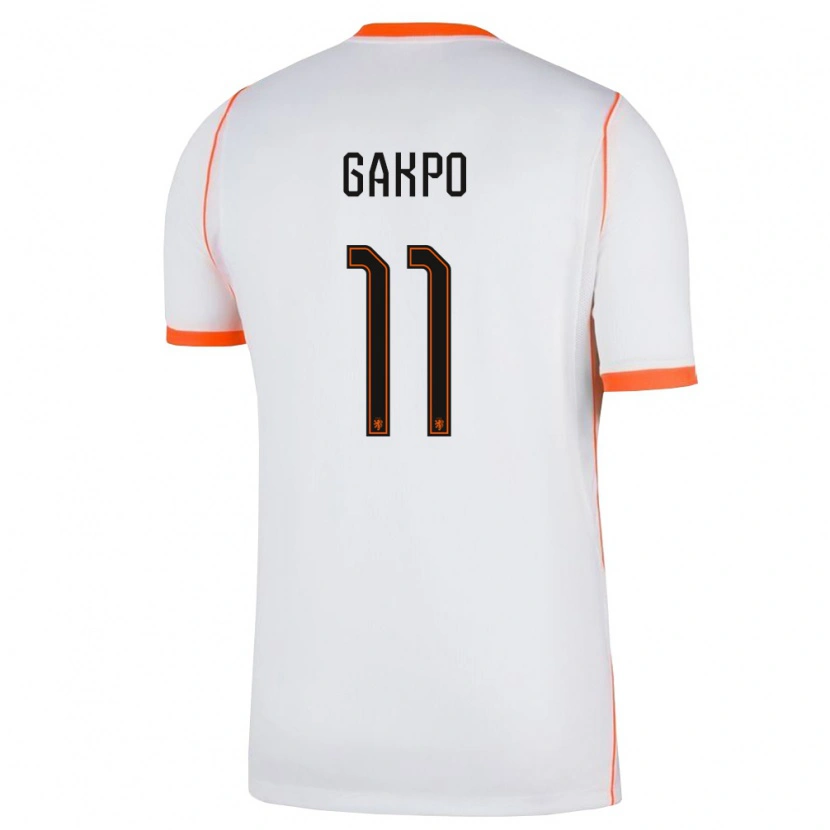 Danxen Niño Camiseta Países Bajos Cody Gakpo #11 Blanco Naranja 2ª Equipación 26-28 La Camisa