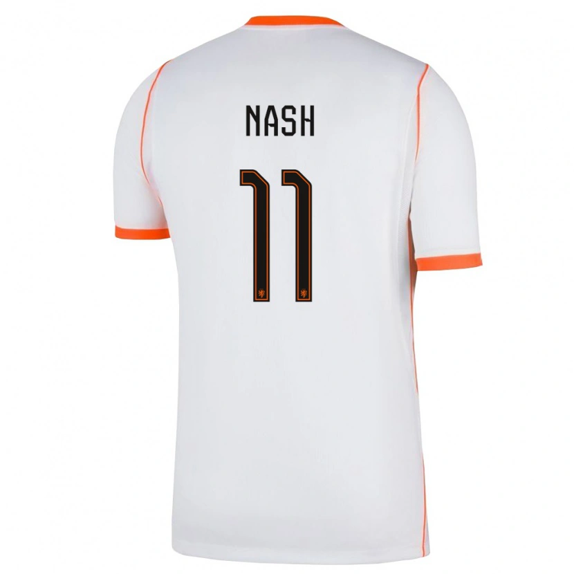 Danxen Niño Camiseta Países Bajos Pharell Nash #11 Blanco Naranja 2ª Equipación 26-28 La Camisa