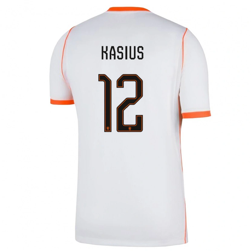 Danxen Niño Camiseta Países Bajos Denso Kasius #12 Blanco Naranja 2ª Equipación 26-28 La Camisa