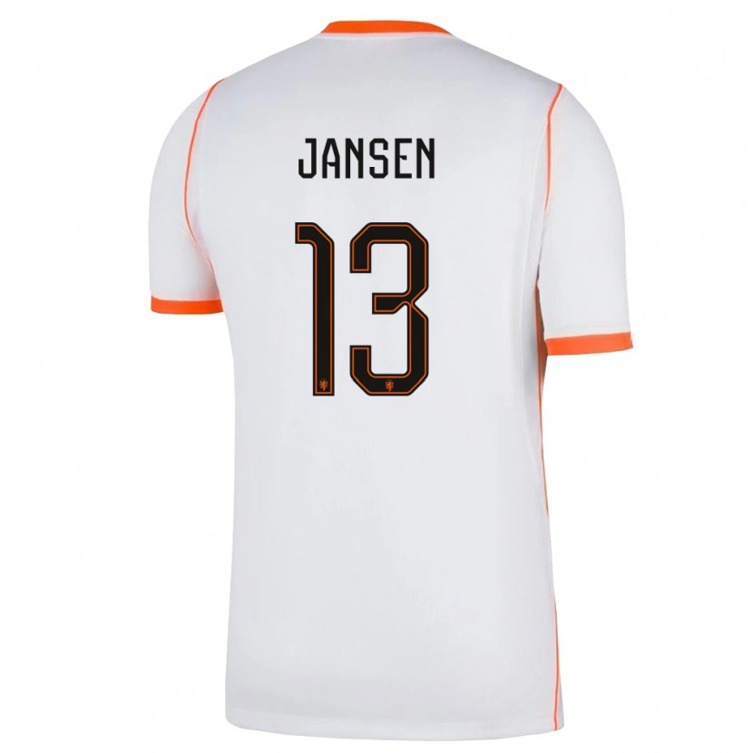 Danxen Niño Camiseta Países Bajos Renate Jansen #13 Blanco Naranja 2ª Equipación 26-28 La Camisa