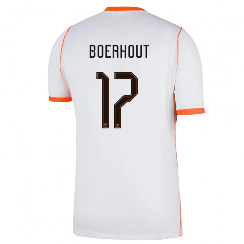 Danxen Niño Camiseta Países Bajos Yoram Boerhout #17 Blanco Naranja 2ª Equipación 26-28 La Camisa