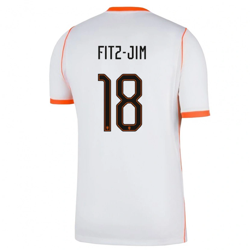 Danxen Niño Camiseta Países Bajos Kian Fitz-Jim #18 Blanco Naranja 2ª Equipación 26-28 La Camisa