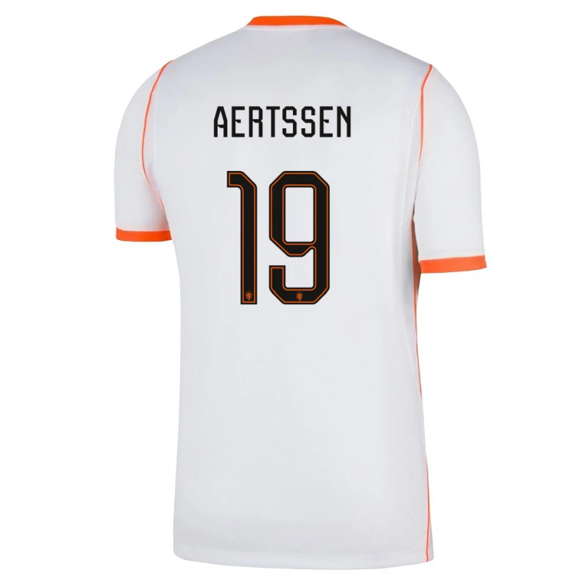 Danxen Niño Camiseta Países Bajos Olivier Aertssen #19 Blanco Naranja 2ª Equipación 26-28 La Camisa