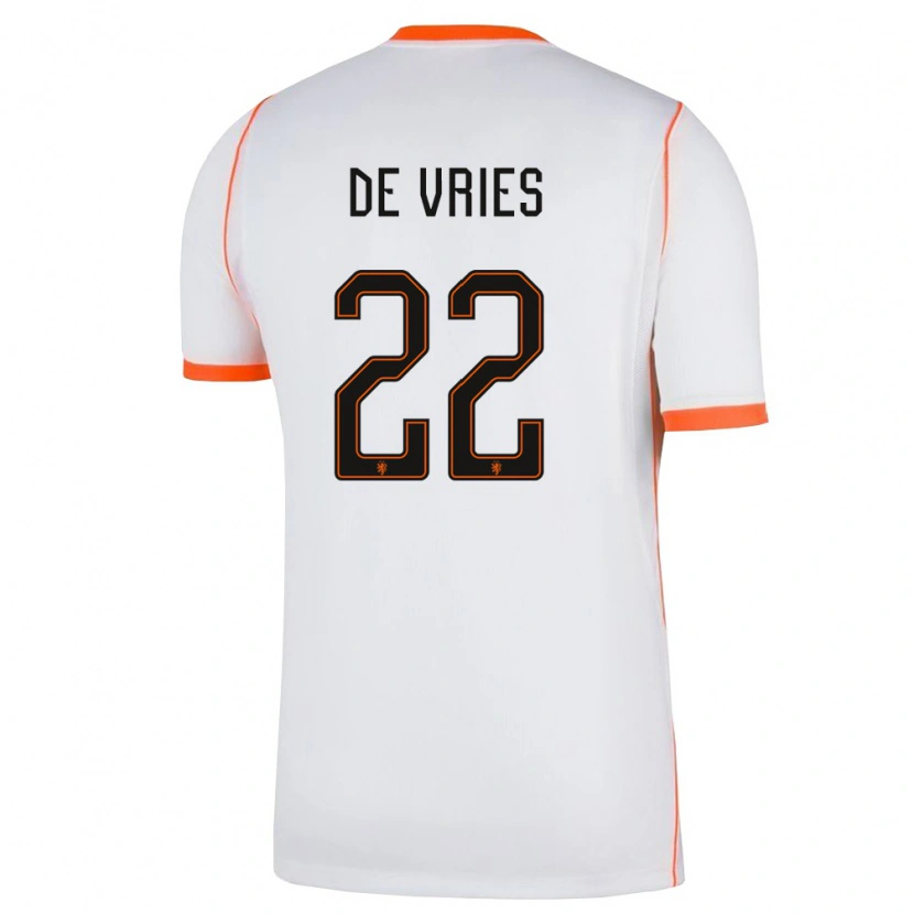 Danxen Niño Camiseta Países Bajos Lyam De Vries #22 Blanco Naranja 2ª Equipación 26-28 La Camisa
