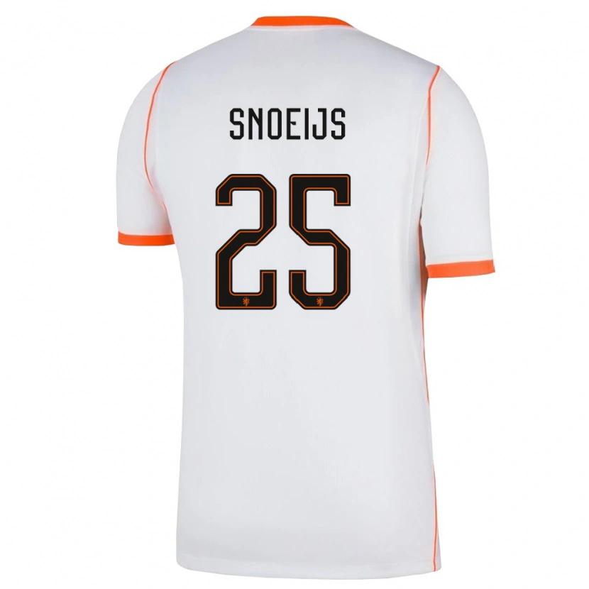 Danxen Niño Camiseta Países Bajos Katja Snoeijs #25 Blanco Naranja 2ª Equipación 26-28 La Camisa