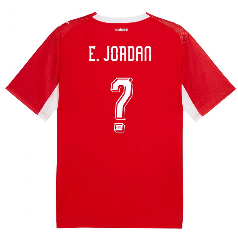 Danxen Hombre Camiseta Suiza Eliah Jordan #0 Rojo Blanco 1ª Equipación 26-28 La Camisa