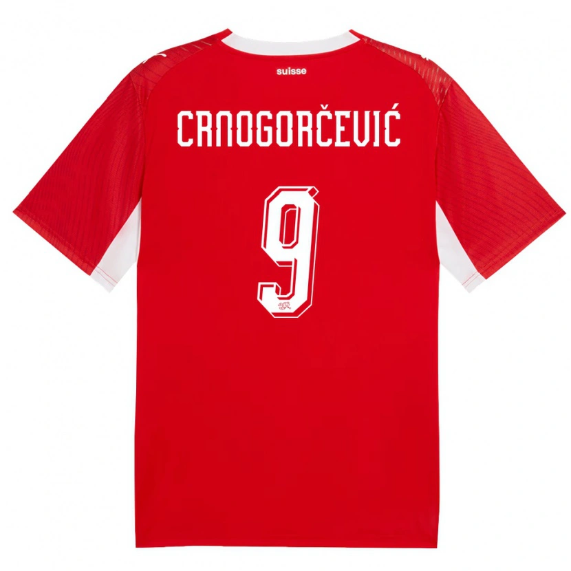 Danxen Hombre Camiseta Suiza Ana Maria Crnogorcevic #9 Rojo Blanco 1ª Equipación 26-28 La Camisa
