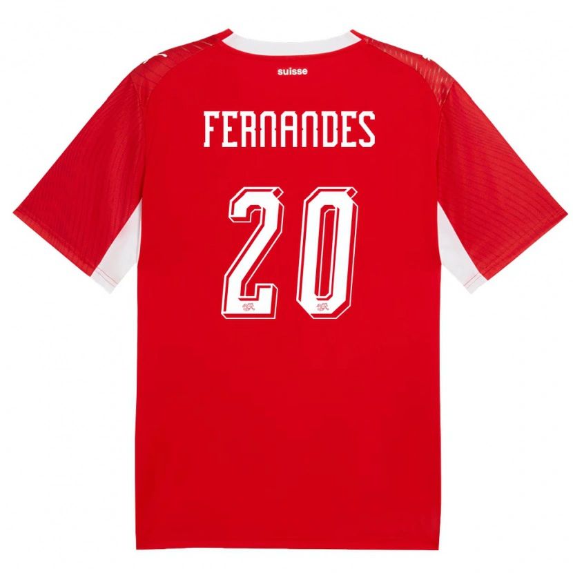 Danxen Hombre Camiseta Suiza Edimilson Fernandes #20 Rojo Blanco 1ª Equipación 26-28 La Camisa