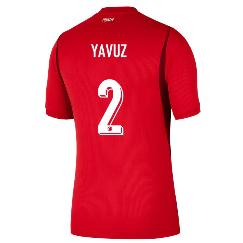Danxen Hombre Camiseta Turquía Batuhan Yavuz #2 Rojo Borgoña 1ª Equipación 26-28 La Camisa