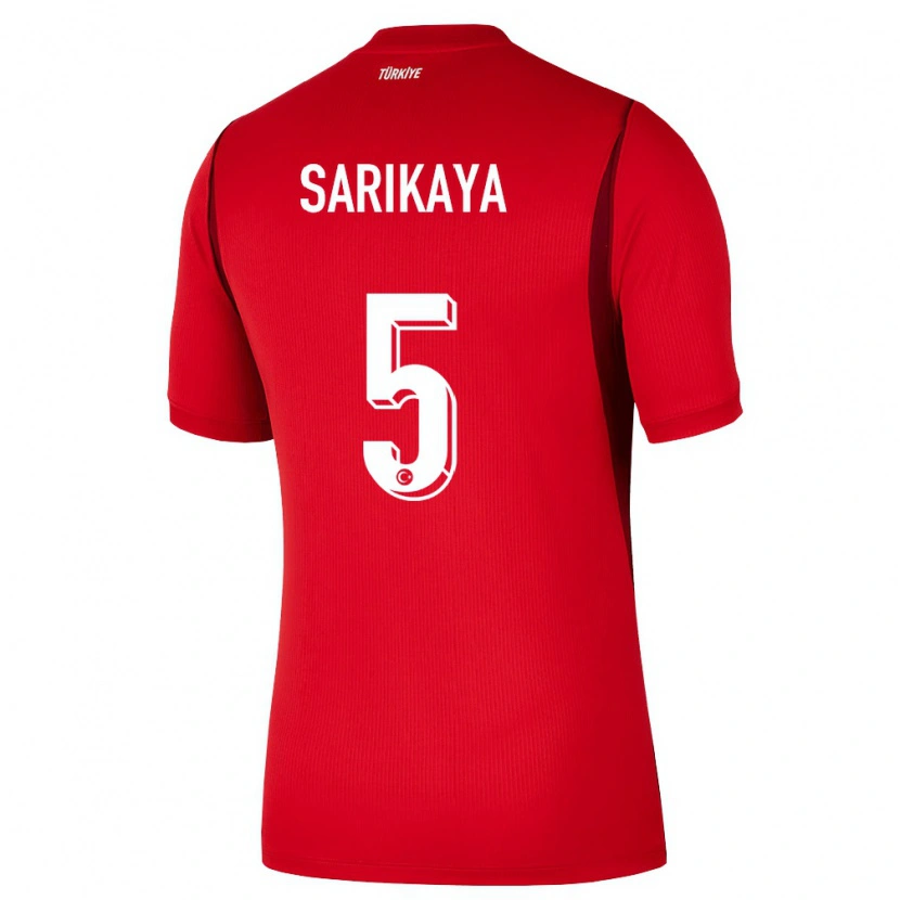 Danxen Hombre Camiseta Turquía Efe Sarıkaya #5 Rojo Borgoña 1ª Equipación 26-28 La Camisa