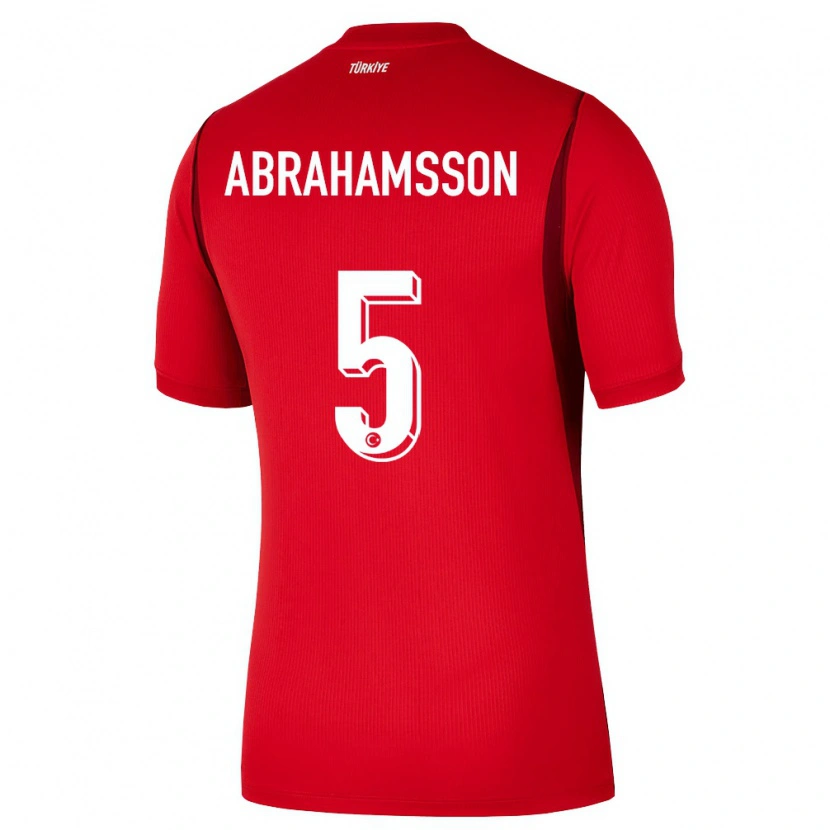Danxen Hombre Camiseta Turquía Sejde Aylin Abrahamsson #5 Rojo Borgoña 1ª Equipación 26-28 La Camisa