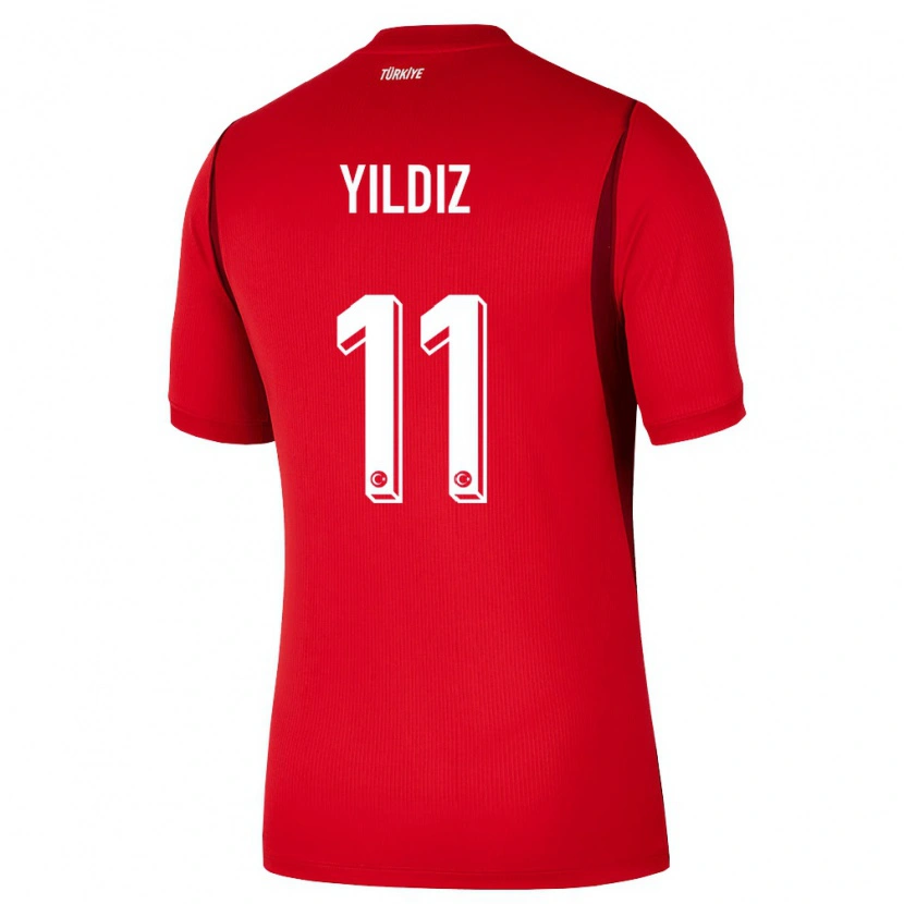 Danxen Hombre Camiseta Turquía Kenan Yıldız #11 Rojo Borgoña 1ª Equipación 26-28 La Camisa