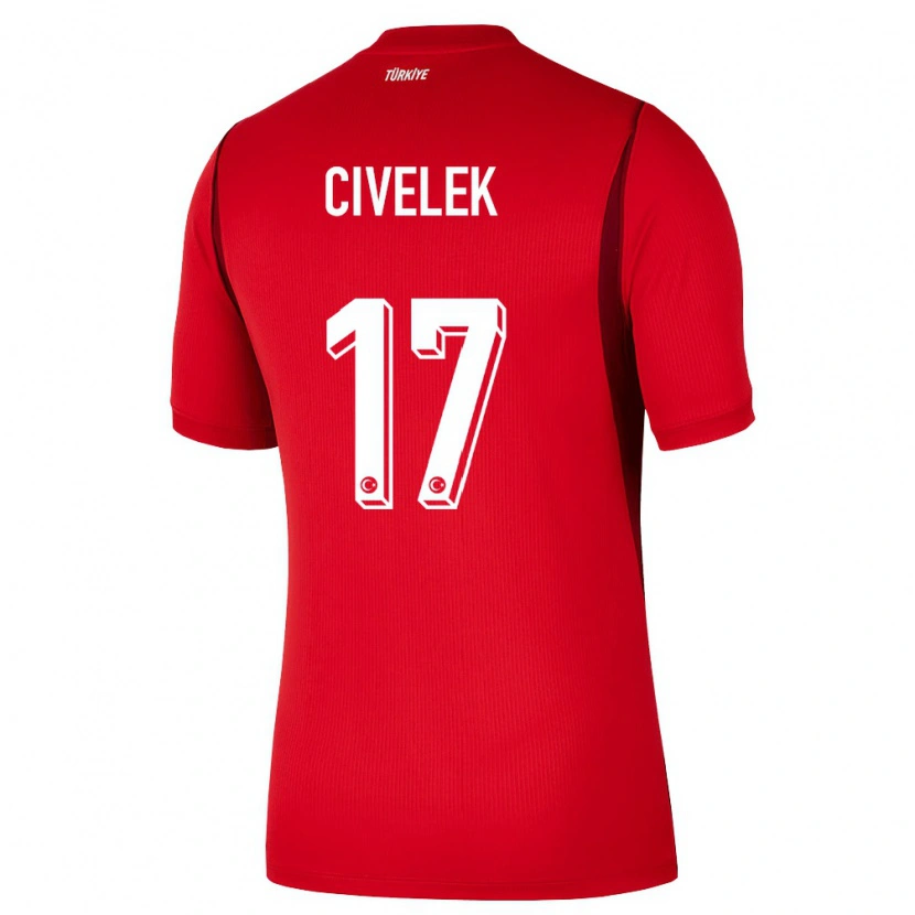 Danxen Hombre Camiseta Turquía İlayda Civelek #17 Rojo Borgoña 1ª Equipación 26-28 La Camisa