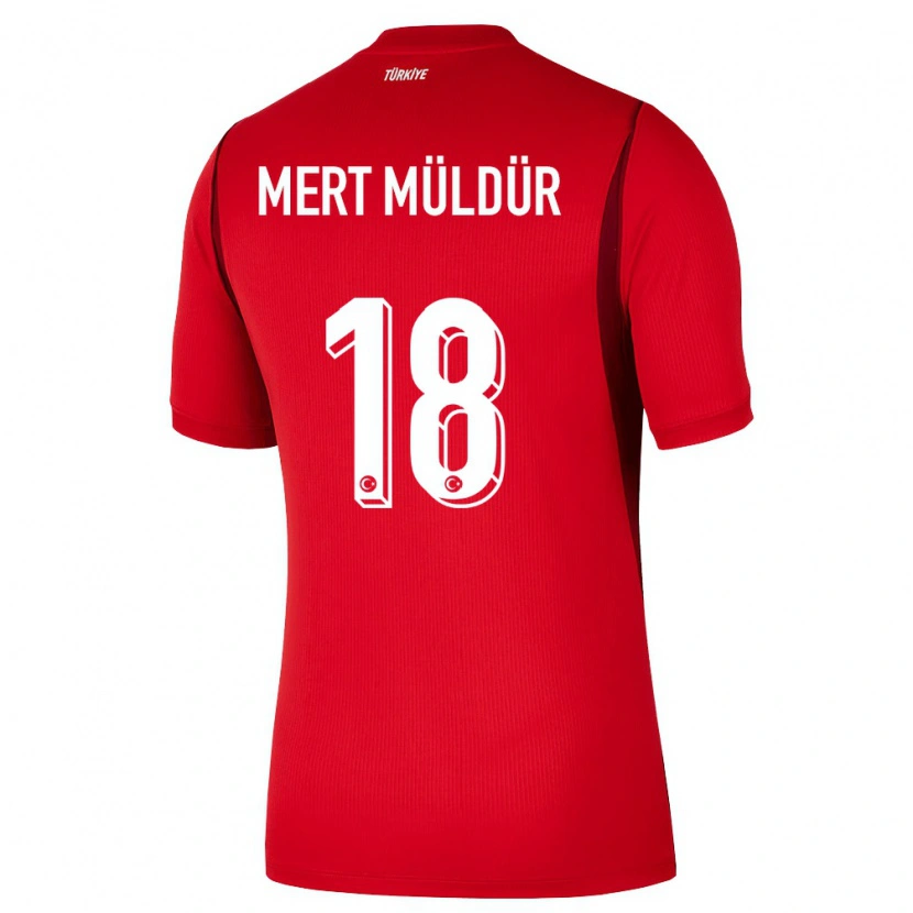 Danxen Hombre Camiseta Turquía Mert Müldür #18 Rojo Borgoña 1ª Equipación 26-28 La Camisa