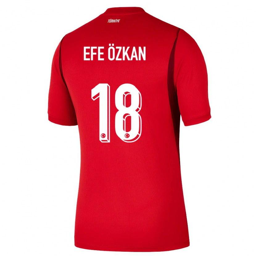 Danxen Hombre Camiseta Turquía Utku Efe Özkan #18 Rojo Borgoña 1ª Equipación 26-28 La Camisa