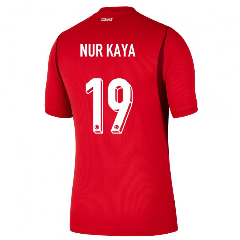 Danxen Hombre Camiseta Turquía Cansu Nur Kaya #19 Rojo Borgoña 1ª Equipación 26-28 La Camisa