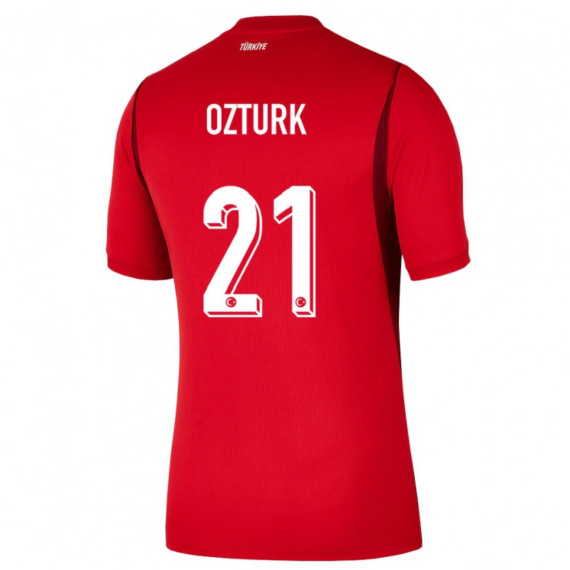 Danxen Hombre Camiseta Turquía Melike Öztürk #21 Rojo Borgoña 1ª Equipación 26-28 La Camisa
