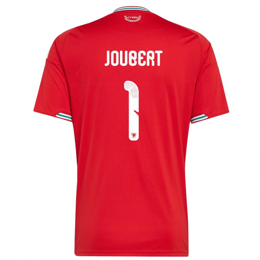 Danxen Hombre Camiseta Gales Lucas Joubert #1 Rojo Blanco Verde 1ª Equipación 26-28 La Camisa