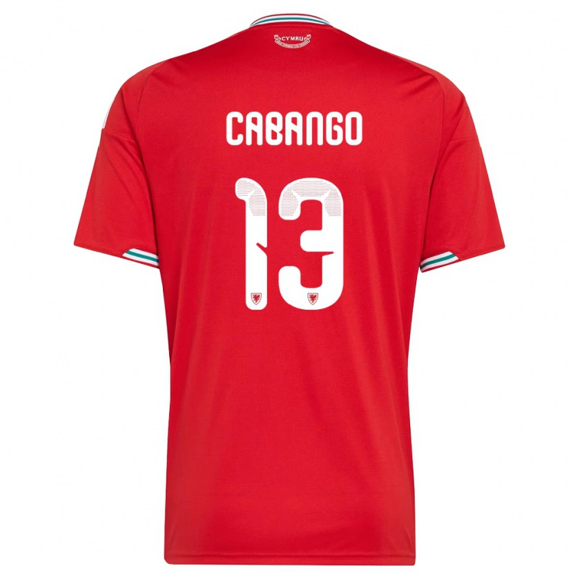 Danxen Hombre Camiseta Gales Ben Cabango #13 Rojo Blanco Verde 1ª Equipación 26-28 La Camisa
