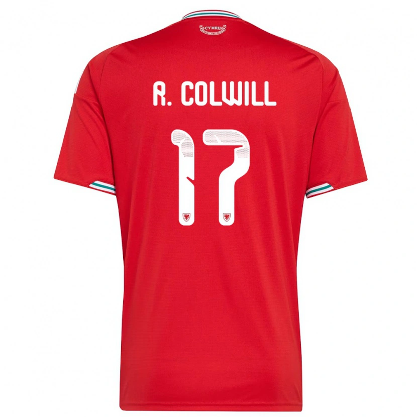 Danxen Hombre Camiseta Gales Rubin Colwill #17 Rojo Blanco Verde 1ª Equipación 26-28 La Camisa