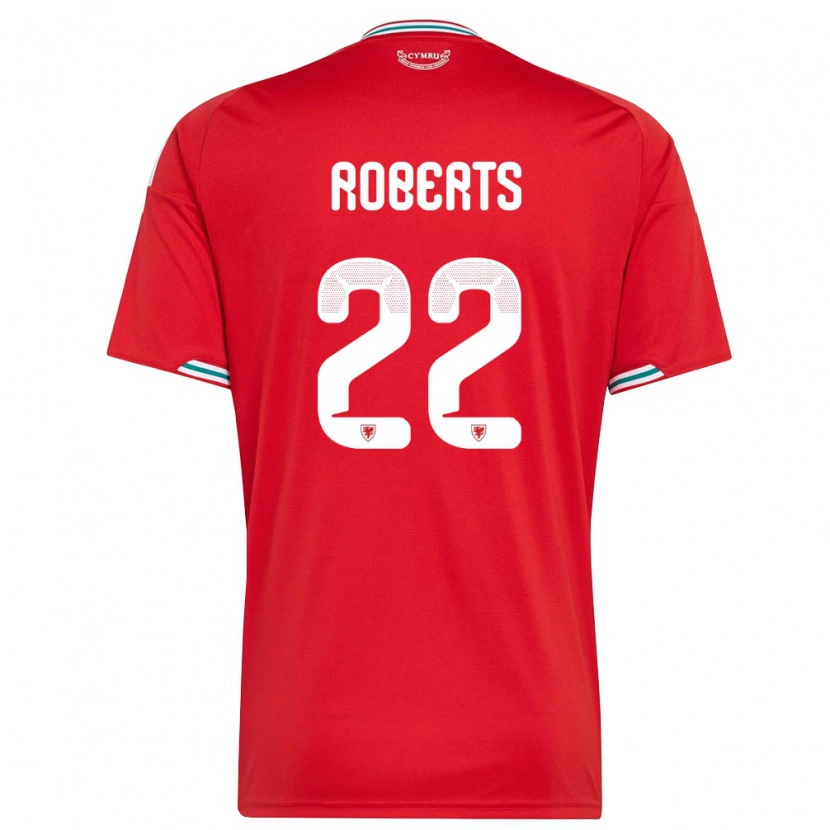 Danxen Hombre Camiseta Gales Lucas Roberts #22 Rojo Blanco Verde 1ª Equipación 26-28 La Camisa