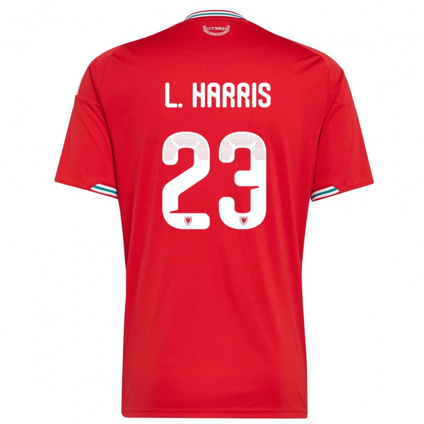 Danxen Hombre Camiseta Gales Luke Harris #23 Rojo Blanco Verde 1ª Equipación 26-28 La Camisa
