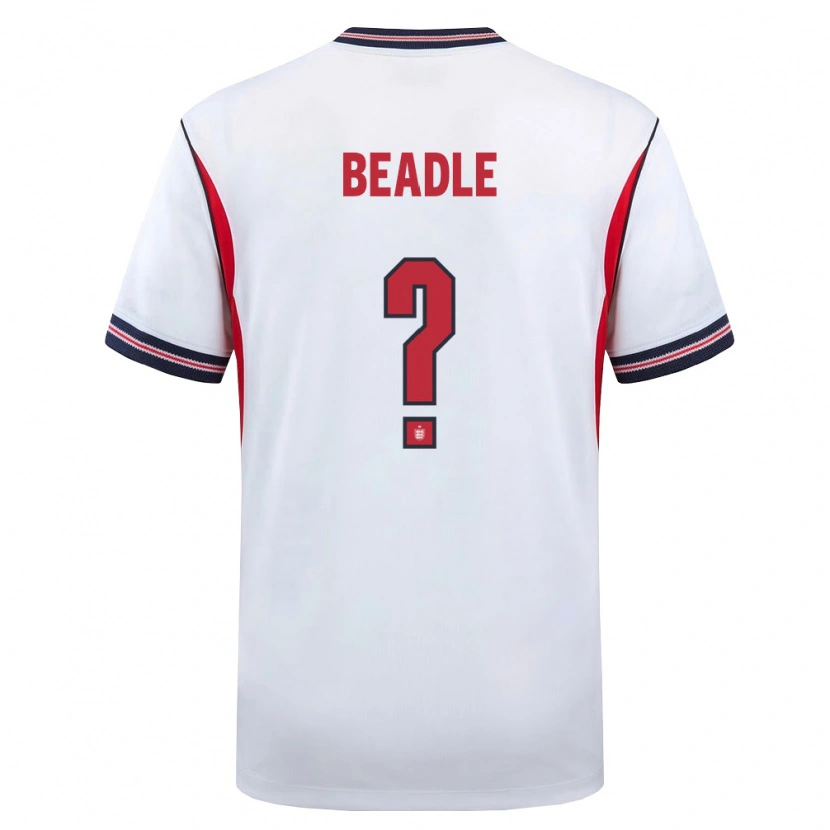 Danxen Hombre Camiseta Inglaterra James Beadle #0 Blanco Marino Rojo 1ª Equipación 26-28 La Camisa