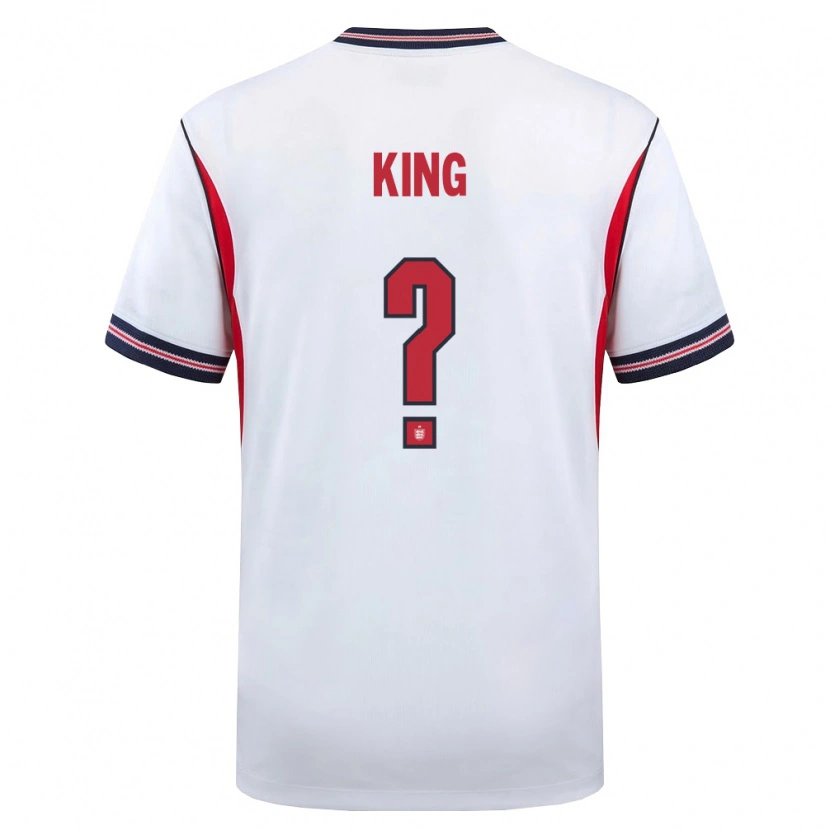 Danxen Hombre Camiseta Inglaterra Josh King #0 Blanco Marino Rojo 1ª Equipación 26-28 La Camisa