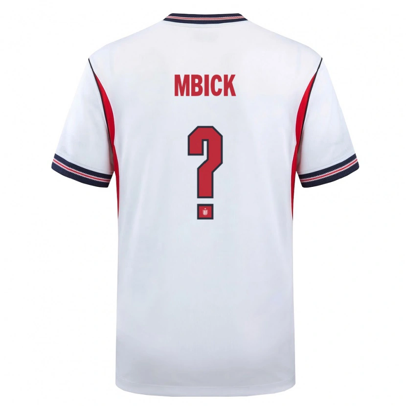 Danxen Hombre Camiseta Inglaterra Micah Mbick #0 Blanco Marino Rojo 1ª Equipación 26-28 La Camisa