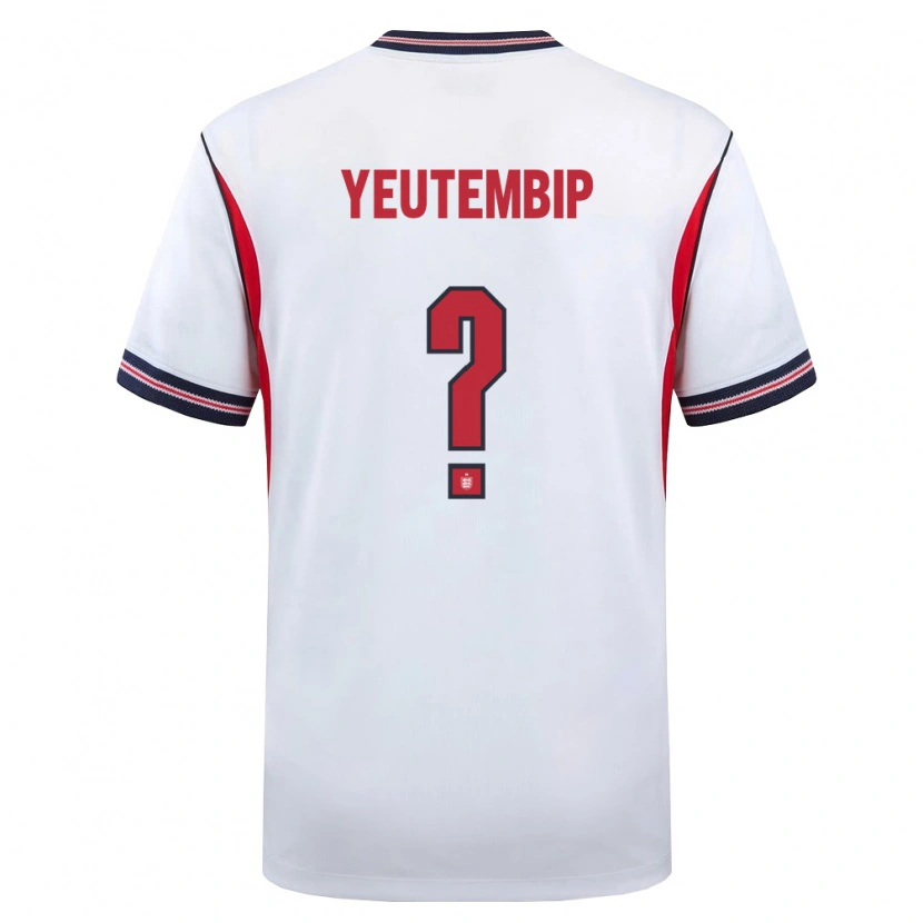 Danxen Hombre Camiseta Inglaterra Les Yeutembip #0 Blanco Marino Rojo 1ª Equipación 26-28 La Camisa