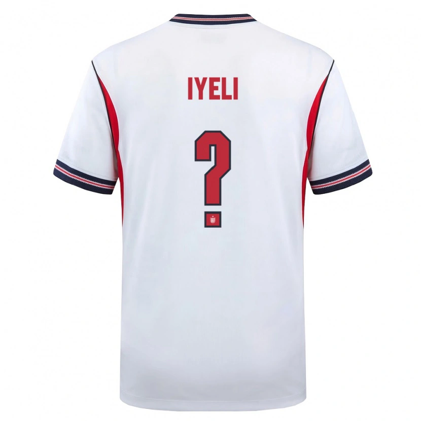 Danxen Hombre Camiseta Inglaterra Mj Iyeli #0 Blanco Marino Rojo 1ª Equipación 26-28 La Camisa