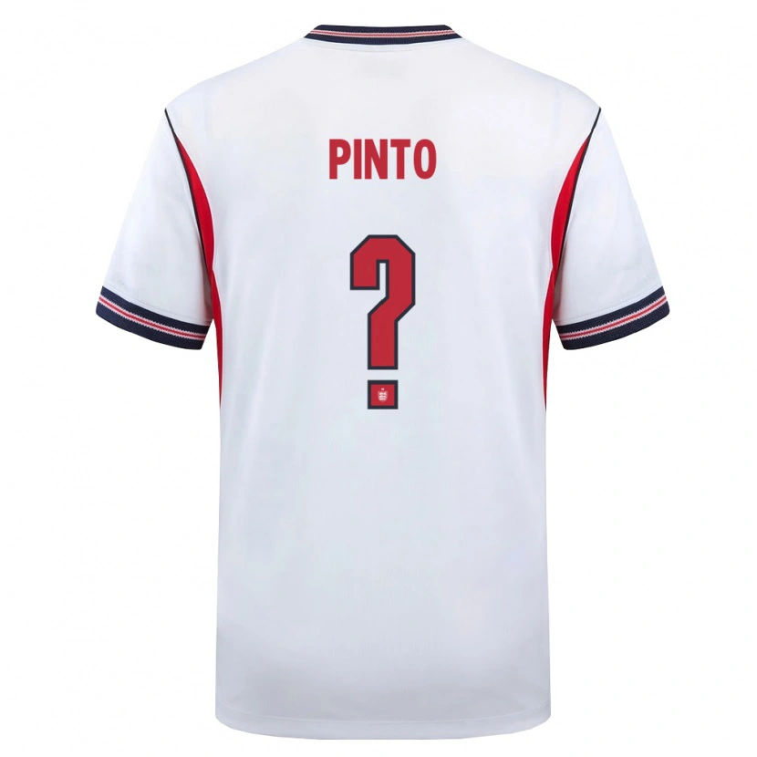 Danxen Hombre Camiseta Inglaterra Kevin Pinto #0 Blanco Marino Rojo 1ª Equipación 26-28 La Camisa