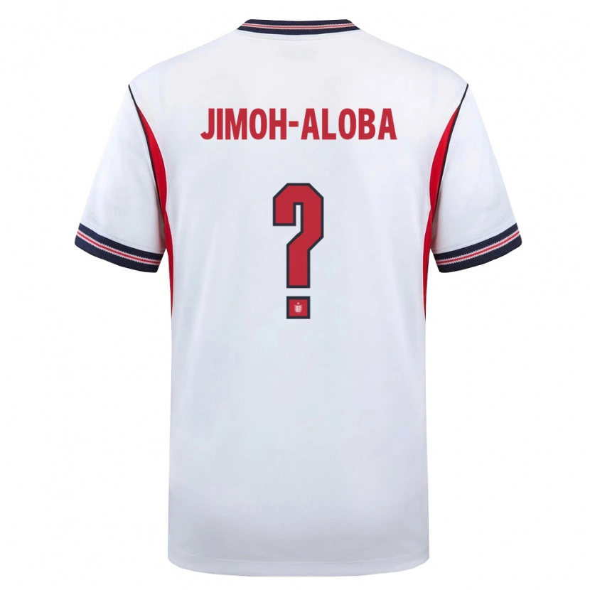 Danxen Hombre Camiseta Inglaterra Jamaldeen Jimoh-Aloba #0 Blanco Marino Rojo 1ª Equipación 26-28 La Camisa