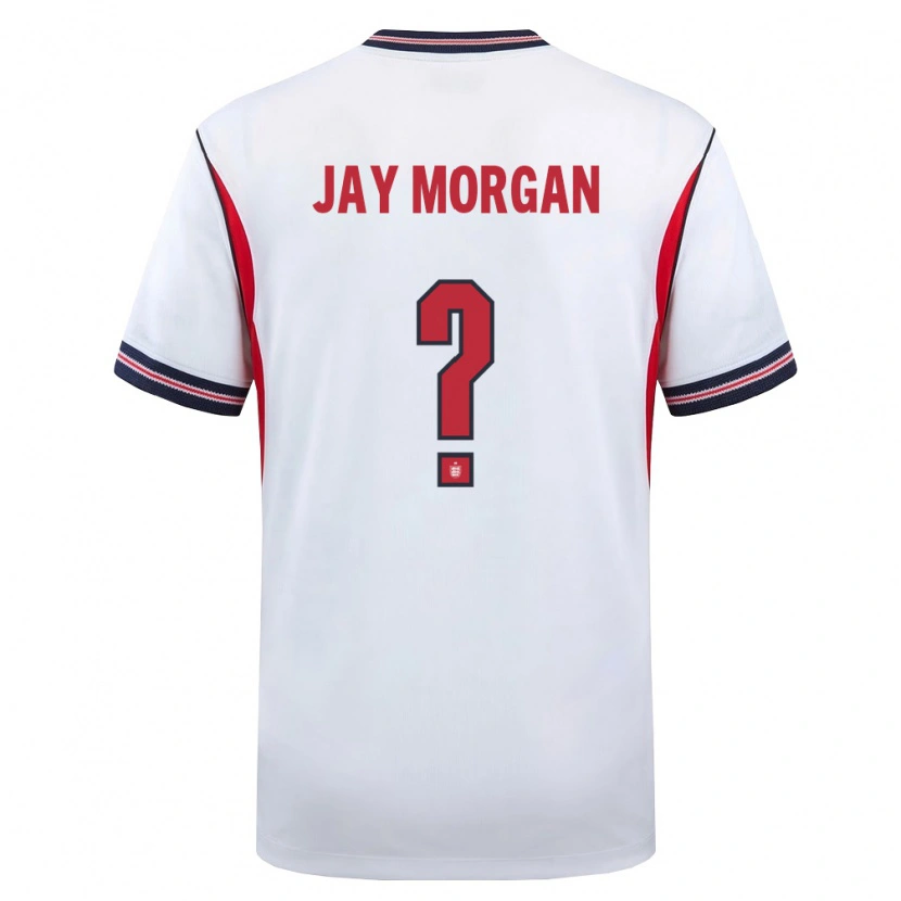 Danxen Hombre Camiseta Inglaterra Jimmy-Jay Morgan #0 Blanco Marino Rojo 1ª Equipación 26-28 La Camisa