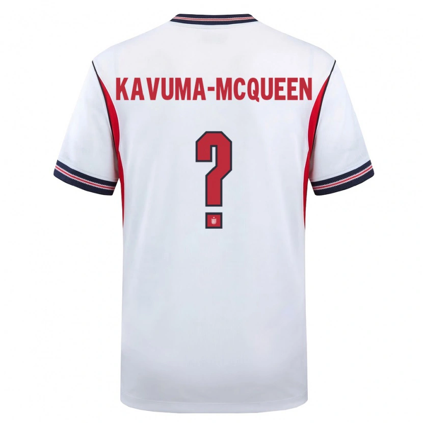 Danxen Hombre Camiseta Inglaterra Ryan Kavuma-Mcqueen #0 Blanco Marino Rojo 1ª Equipación 26-28 La Camisa
