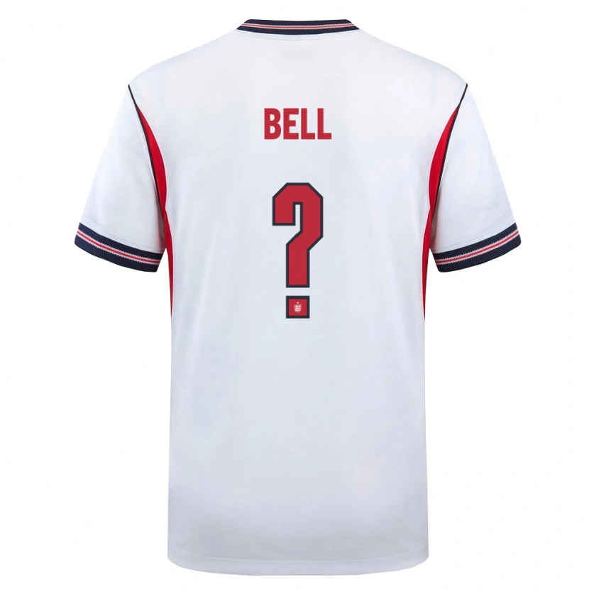 Danxen Hombre Camiseta Inglaterra Toby Bell #0 Blanco Marino Rojo 1ª Equipación 26-28 La Camisa