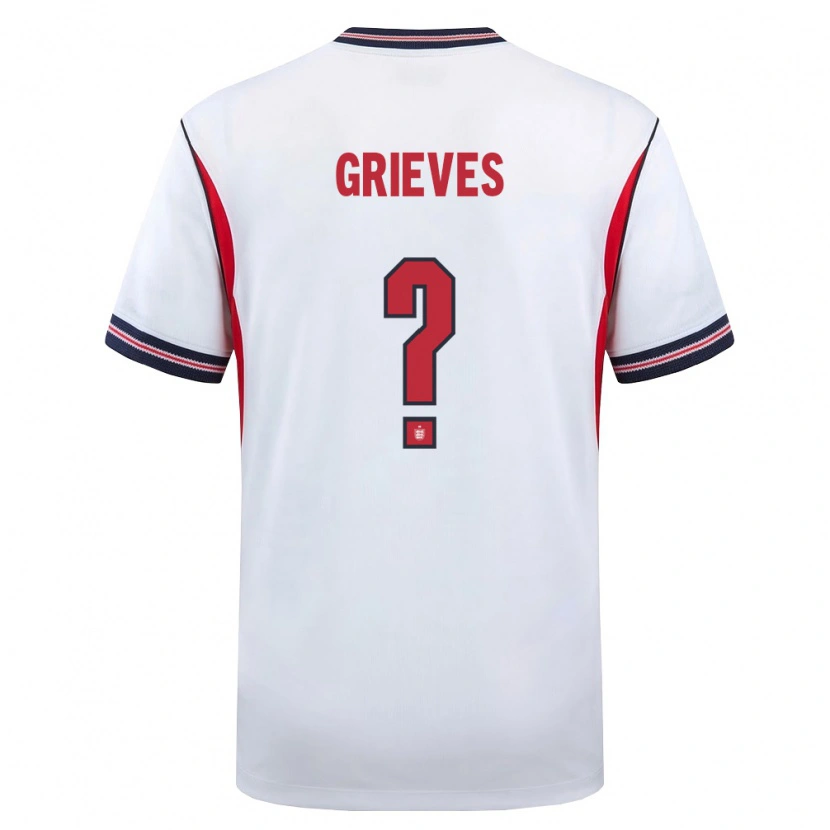 Danxen Hombre Camiseta Inglaterra Xander Grieves #0 Blanco Marino Rojo 1ª Equipación 26-28 La Camisa