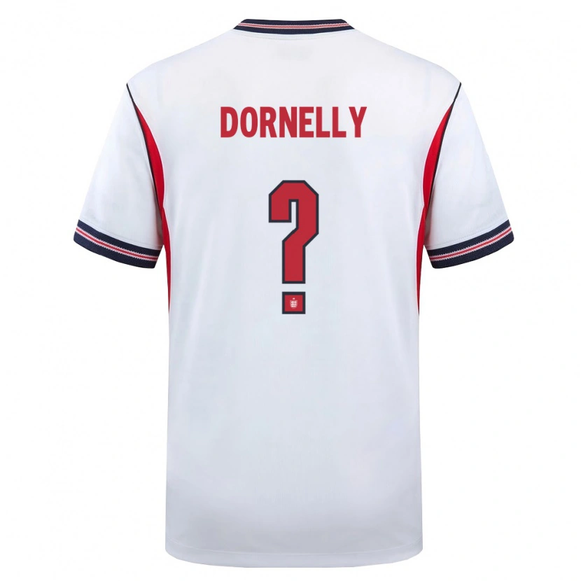 Danxen Hombre Camiseta Inglaterra James Dornelly #0 Blanco Marino Rojo 1ª Equipación 26-28 La Camisa