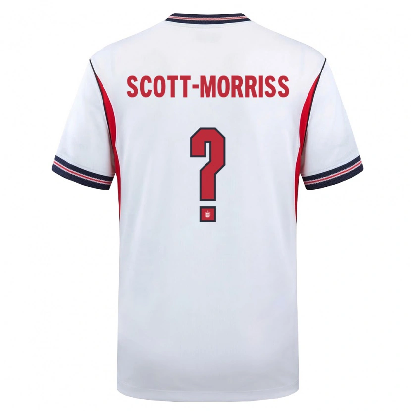 Danxen Hombre Camiseta Inglaterra Gus Scott-Morriss #0 Blanco Marino Rojo 1ª Equipación 26-28 La Camisa