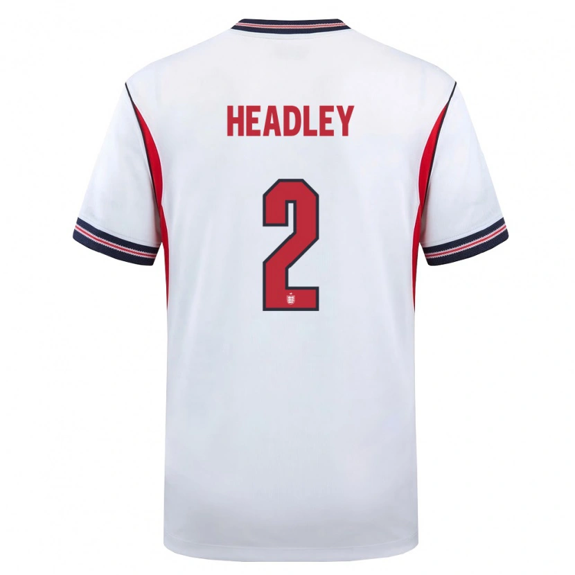 Danxen Hombre Camiseta Inglaterra Dante Headley #2 Blanco Marino Rojo 1ª Equipación 26-28 La Camisa