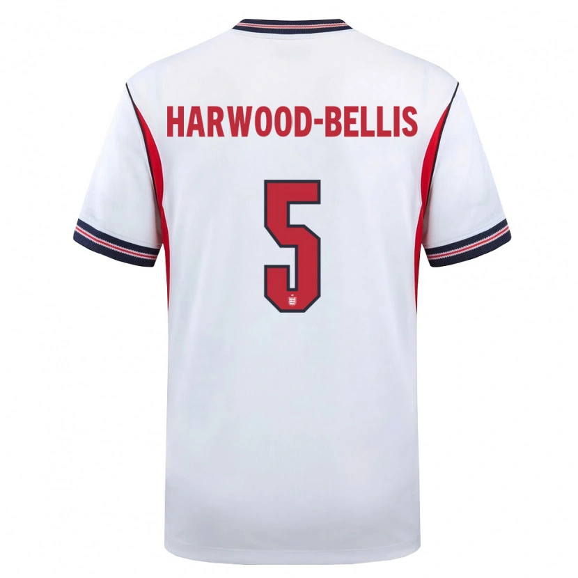 Danxen Hombre Camiseta Inglaterra Taylor Harwood Bellis #5 Blanco Marino Rojo 1ª Equipación 26-28 La Camisa