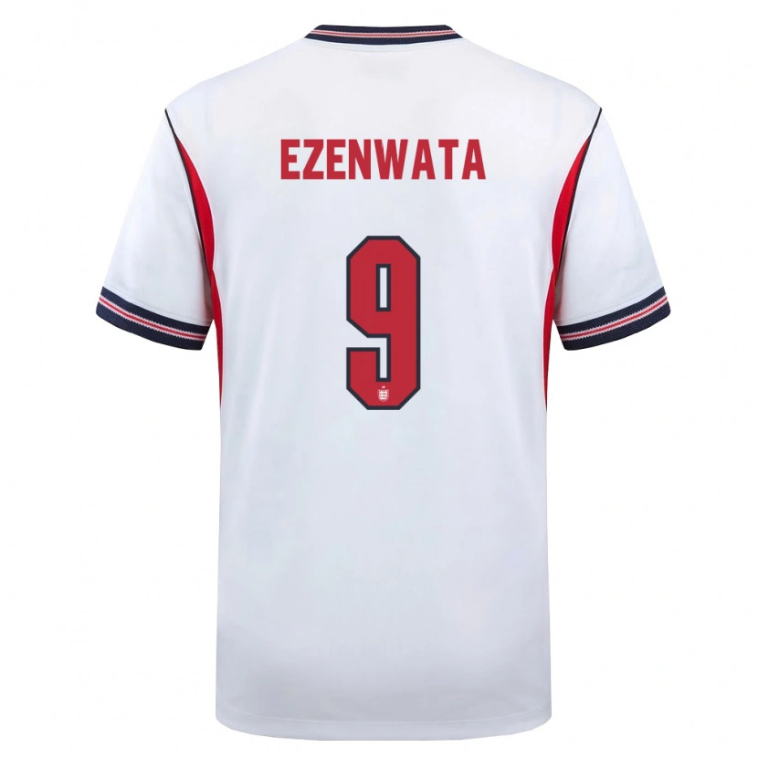 Danxen Hombre Camiseta Inglaterra Chizaram Ezenwata #9 Blanco Marino Rojo 1ª Equipación 26-28 La Camisa
