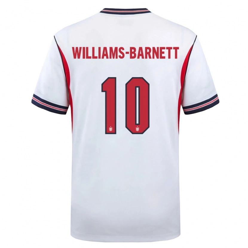 Danxen Hombre Camiseta Inglaterra Lucá Williams-Barnett #10 Blanco Marino Rojo 1ª Equipación 26-28 La Camisa